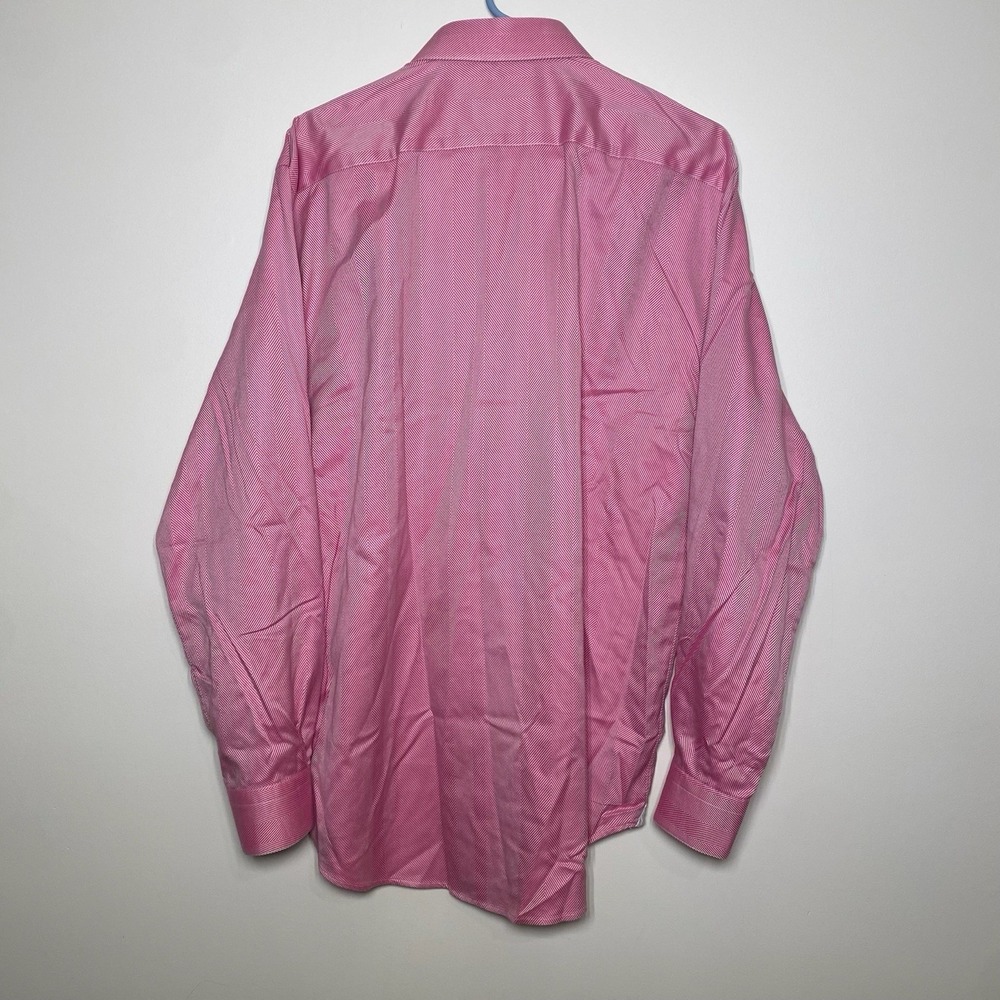 Robert Graham Shirt Mens 43 17 Button Down Pink Patterned Herringbone - Picture 2 of 10